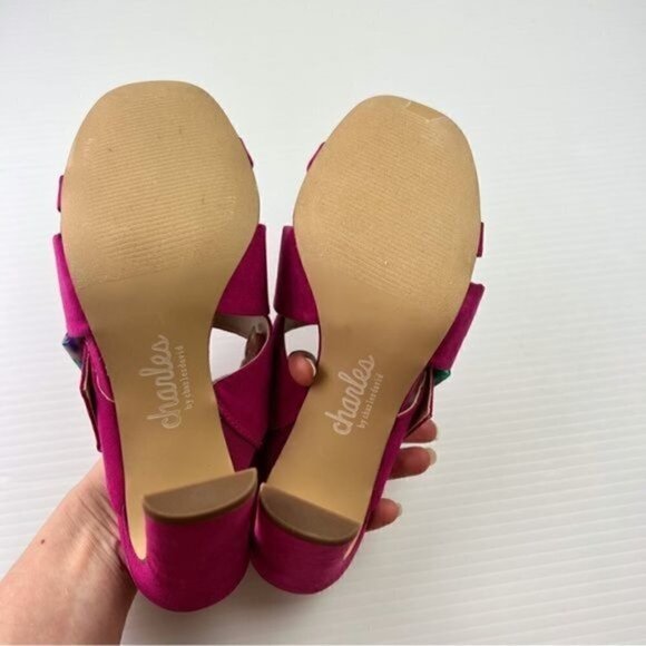 Charles David Sandal womens size 7 Pink Buckle Gleam Slide Sandal - Picture 13 of 15